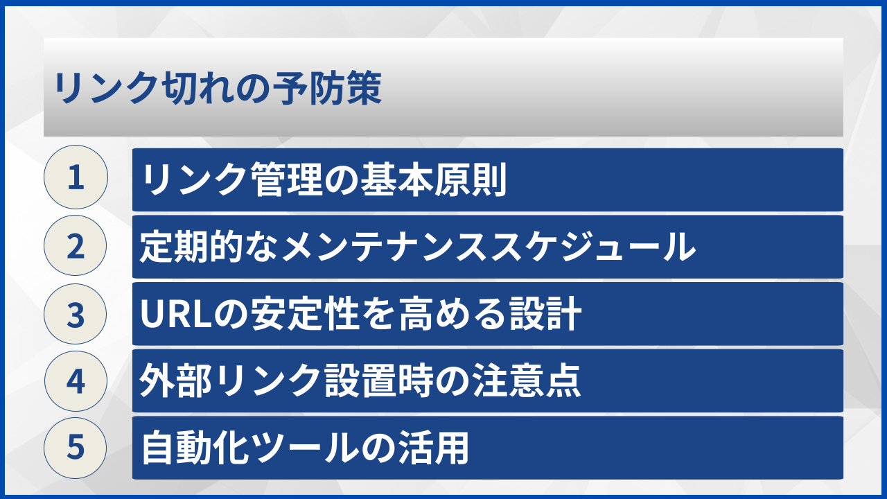 リンク切れの予防策