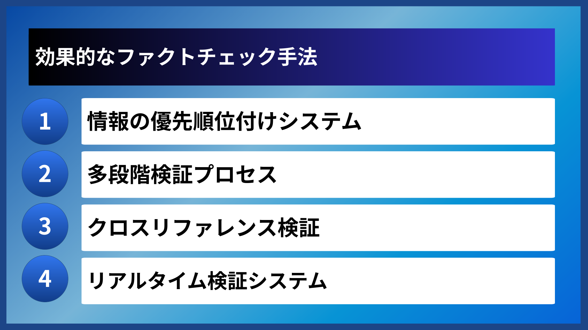 効果的なファクトチェック手法
