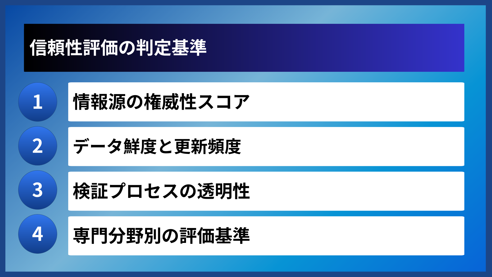 信頼性評価の判定基準