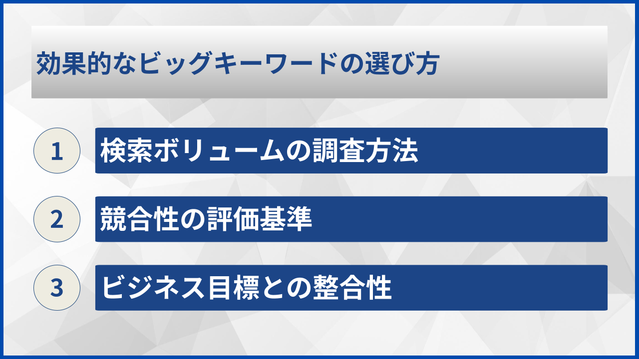 効果的なビッグキーワードの選び方