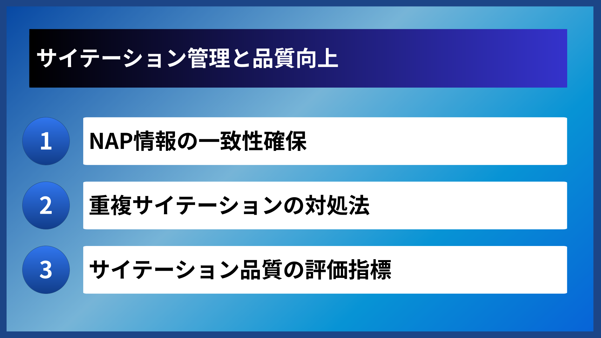サイテーション管理と品質向上