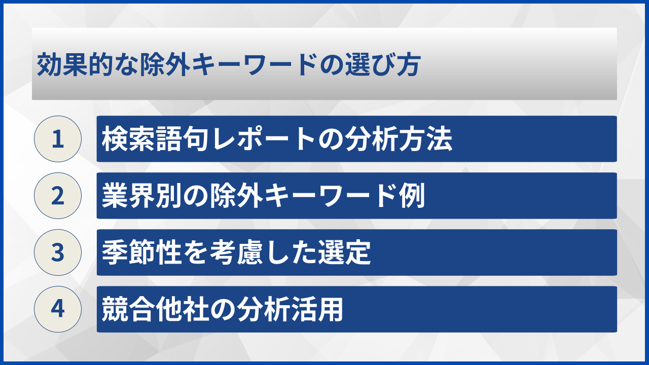 効果的な除外キーワードの選び方