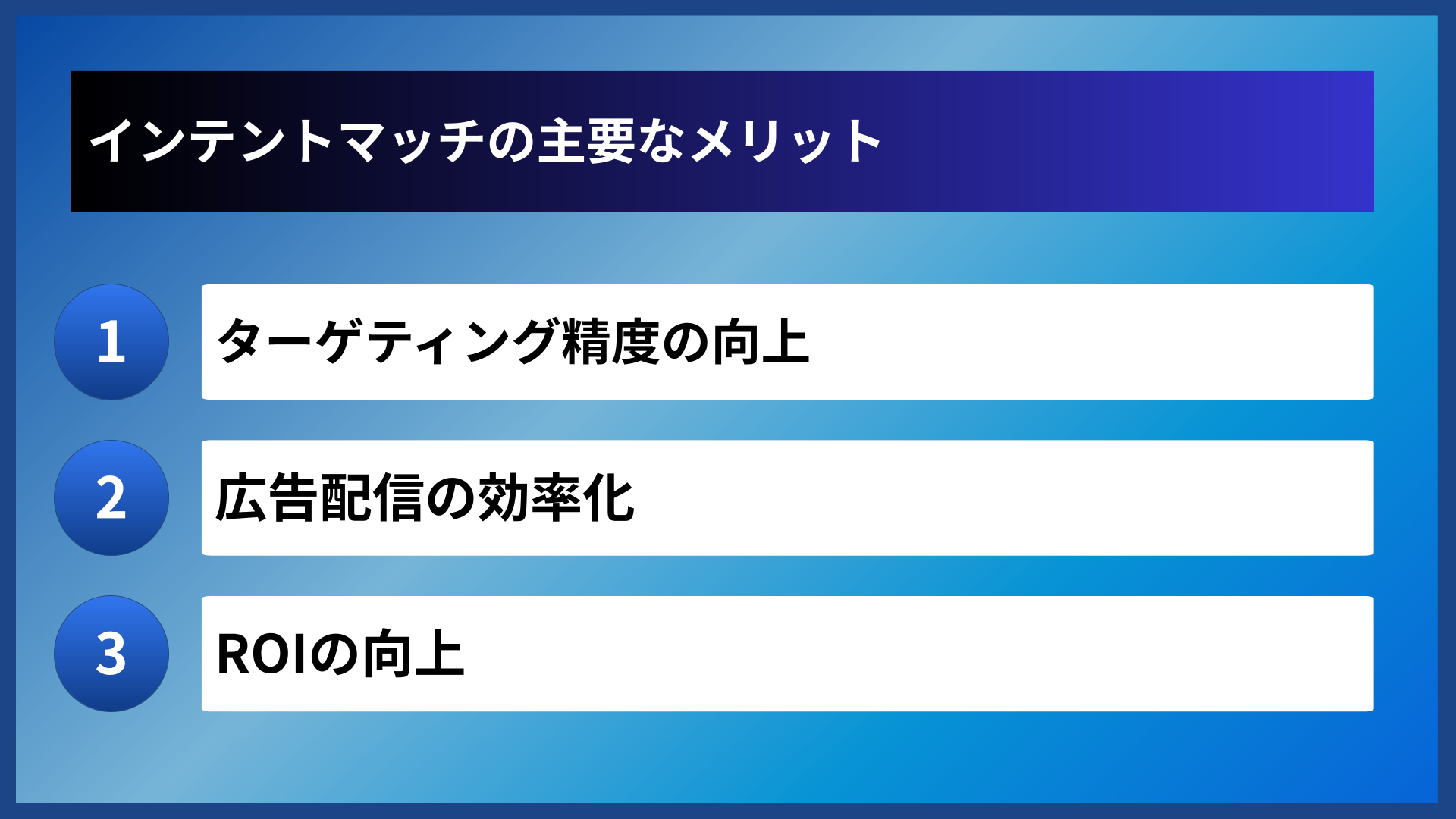 インテントマッチの主要なメリット