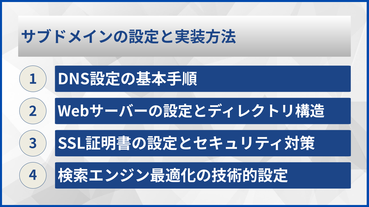 サブドメインの設定と実装方法
