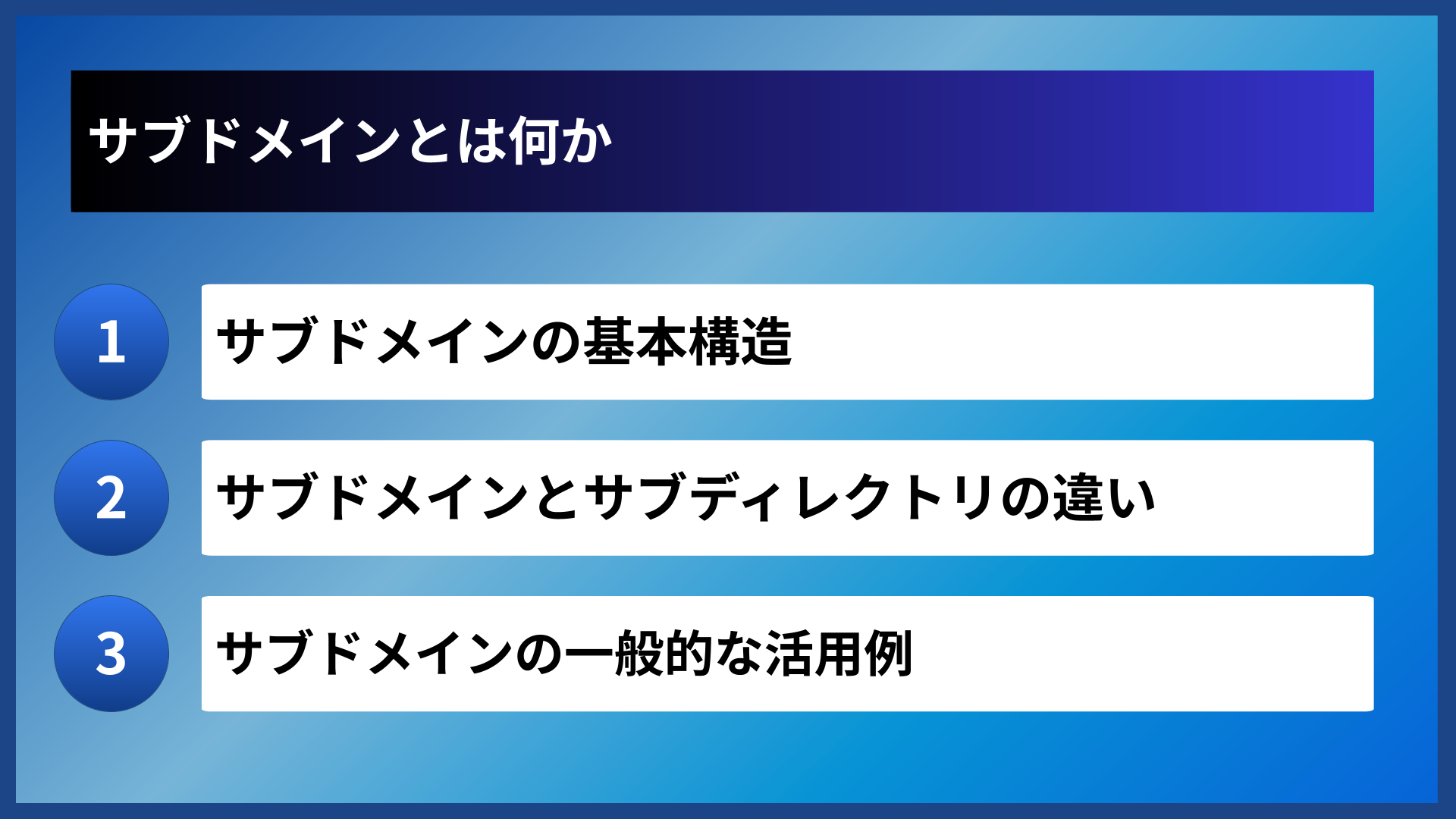 サブドメインとは何か