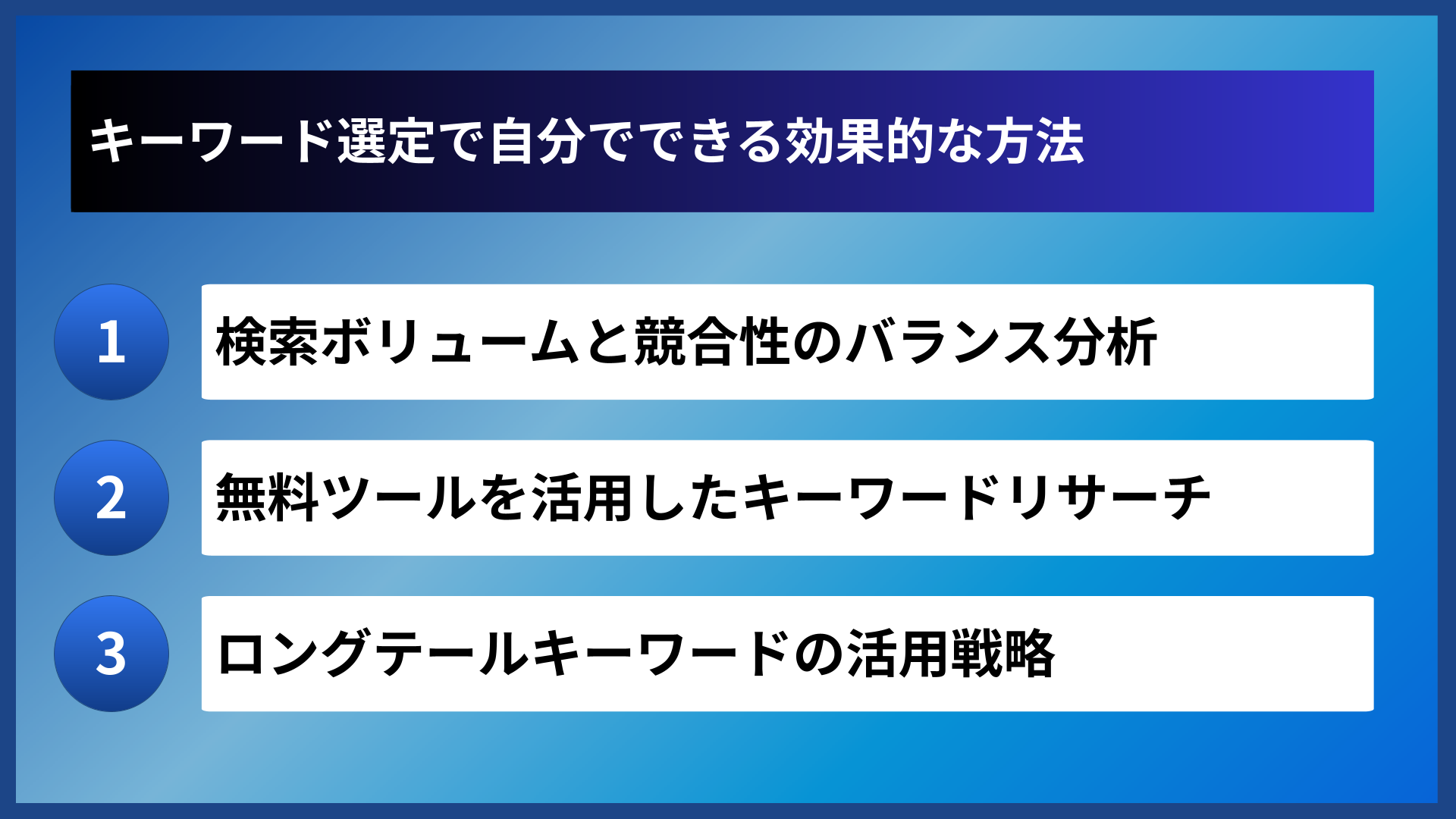 キーワード選定で自分でできる効果的な方法