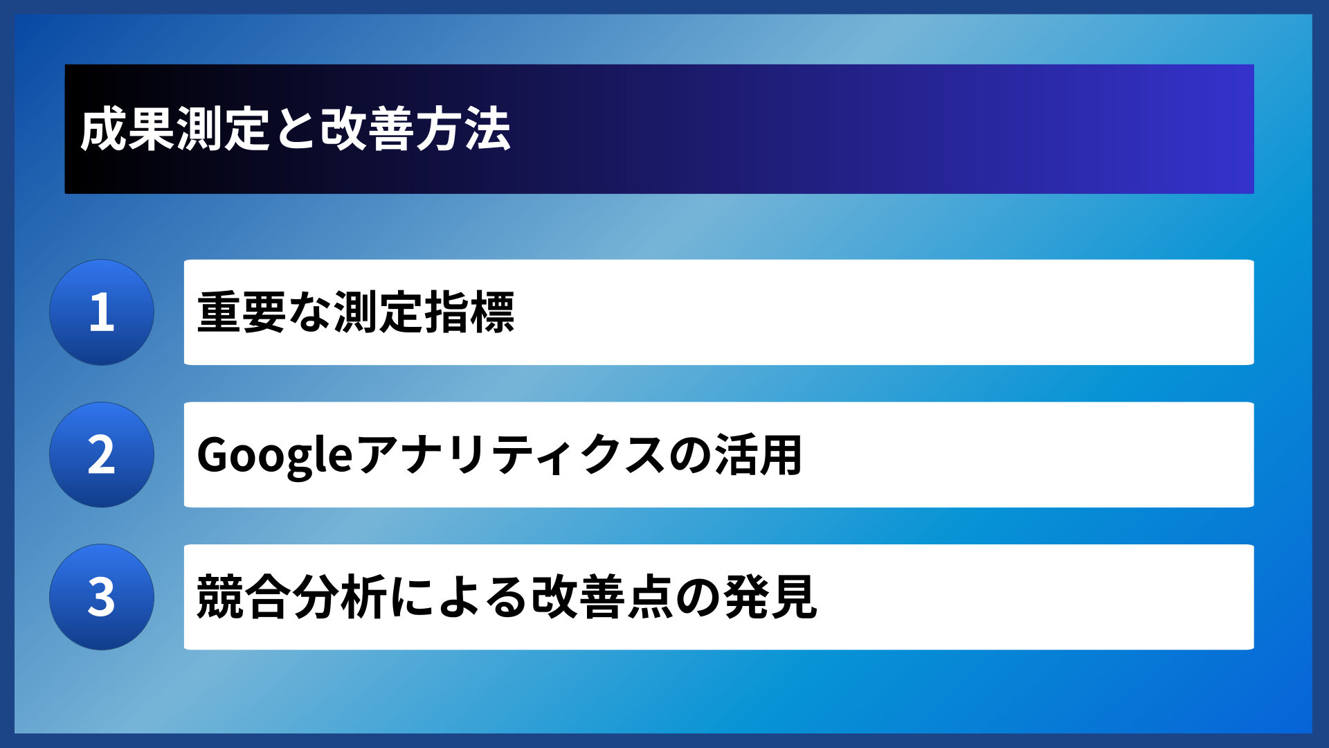 成果測定と改善方法