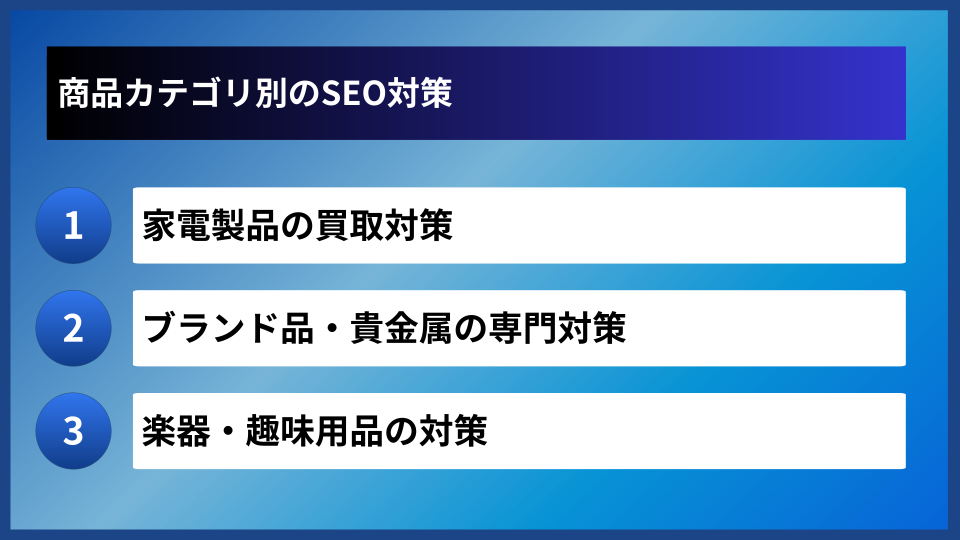 商品カテゴリ別のSEO対策