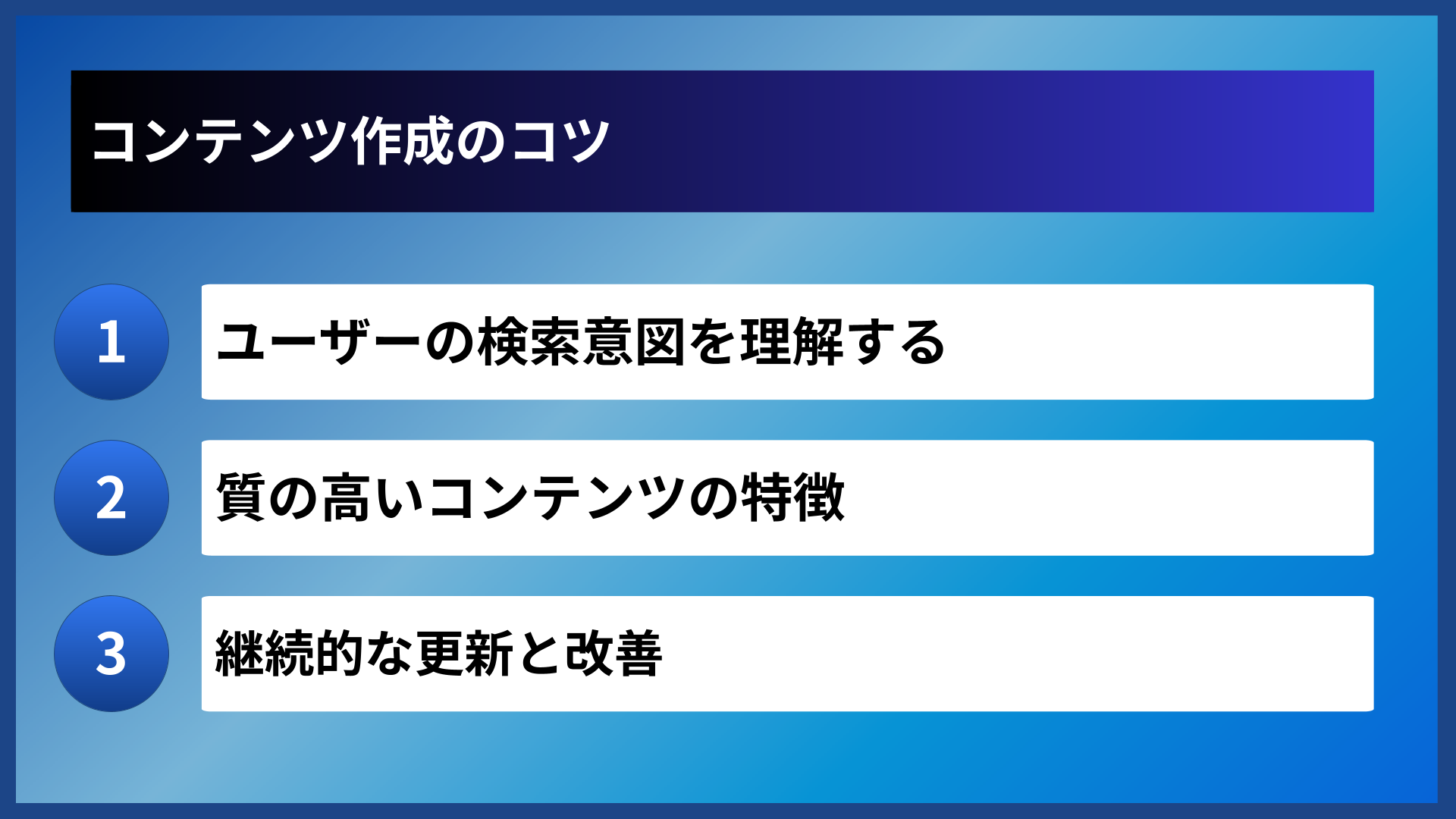 コンテンツ作成のコツ