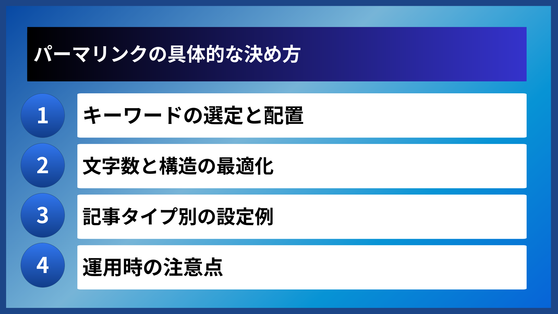 パーマリンクの具体的な決め方