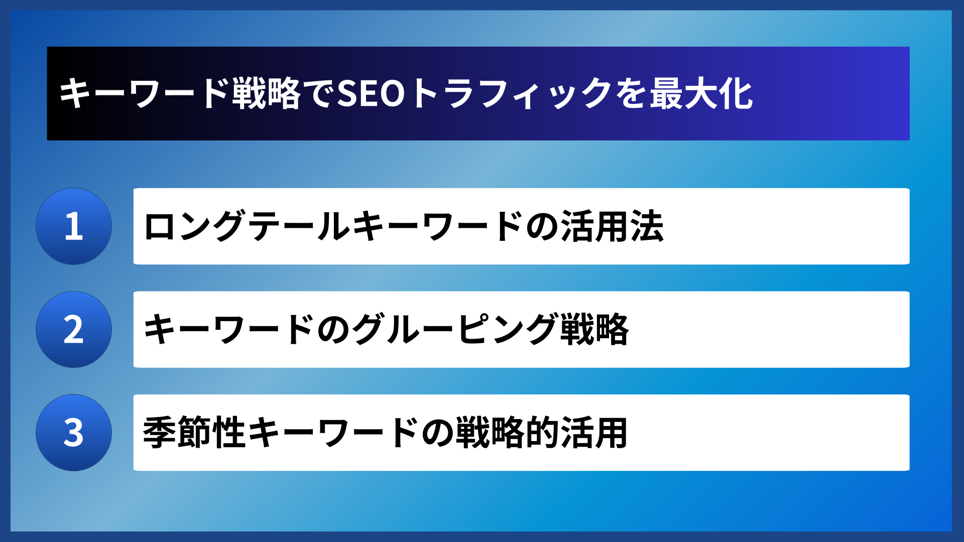 キーワード戦略でSEOトラフィックを最大化