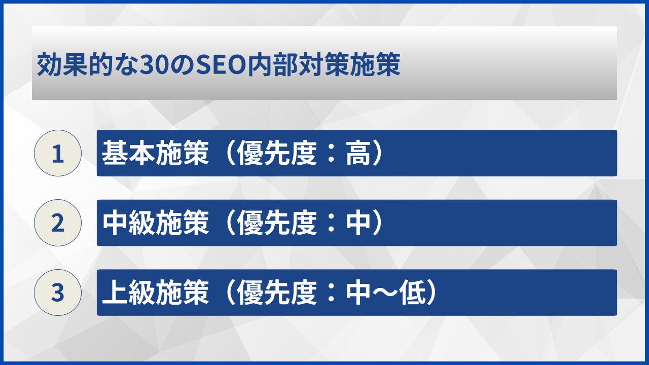 効果的な30のSEO内部対策施策