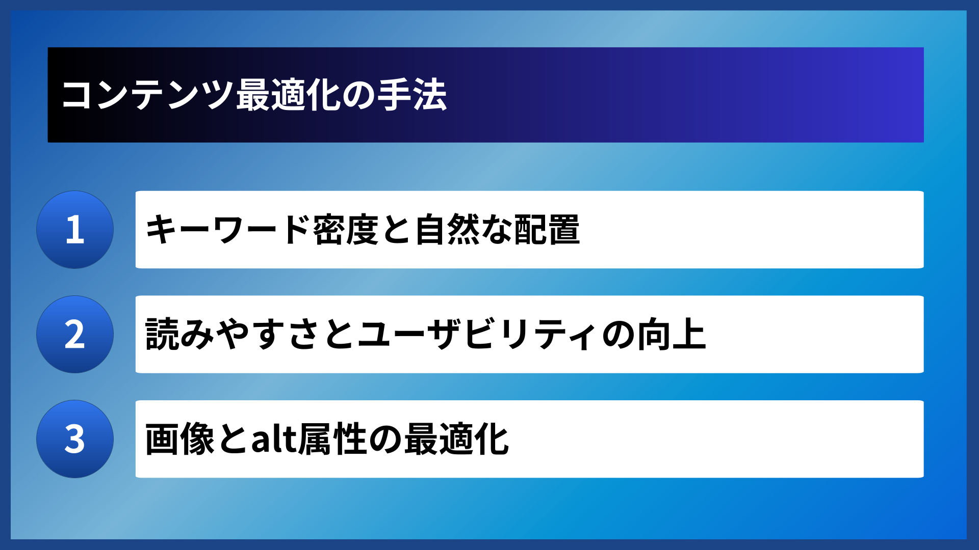 コンテンツ最適化の手法
