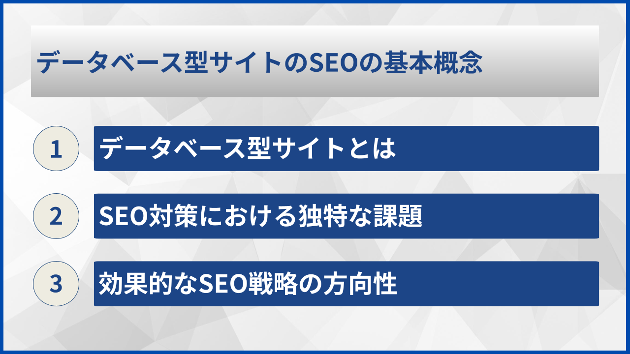 データベース型サイトのSEOの基本概念