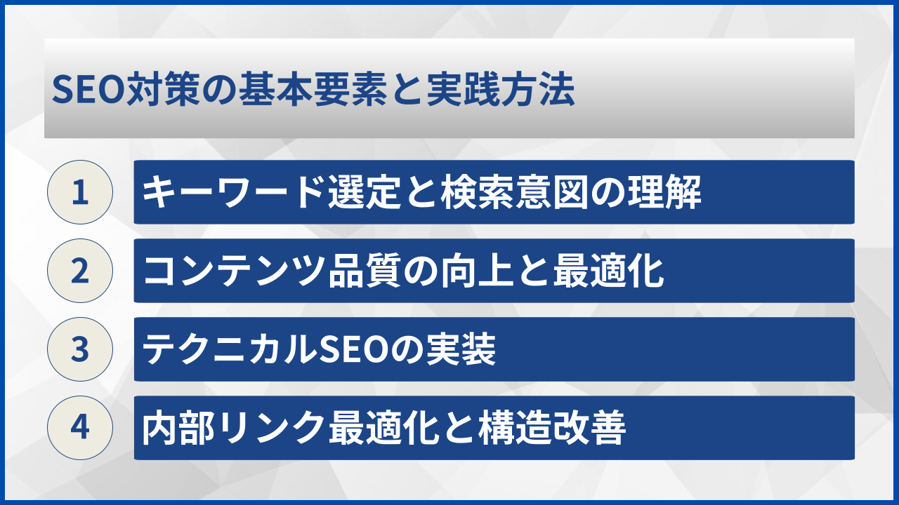 SEO対策の基本要素と実践方法