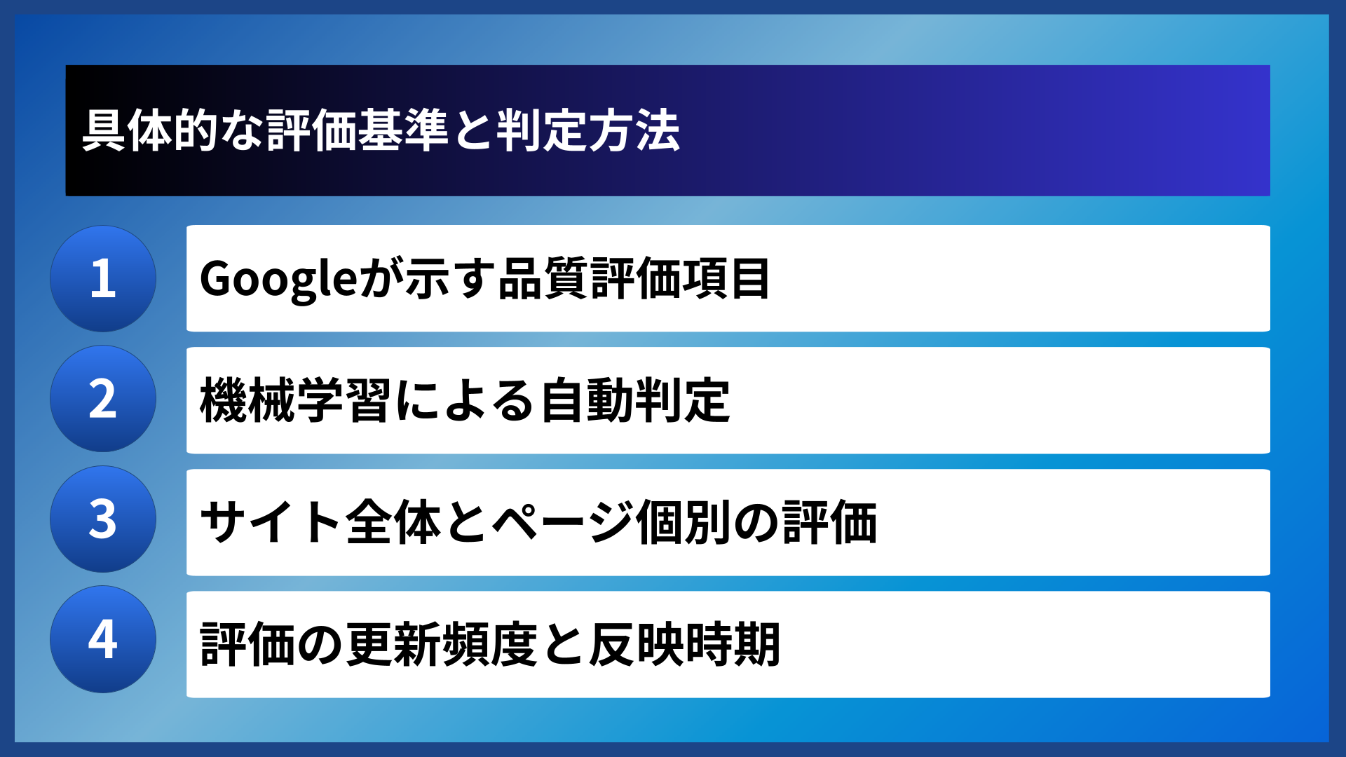 具体的な評価基準と判定方法