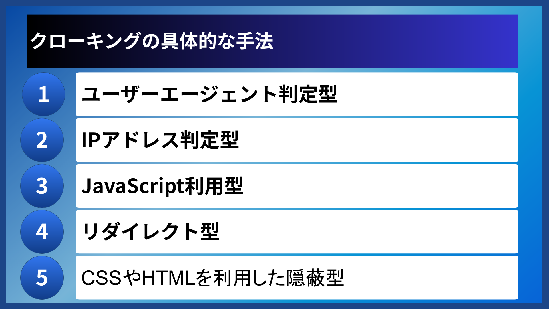 クローキングの具体的な手法