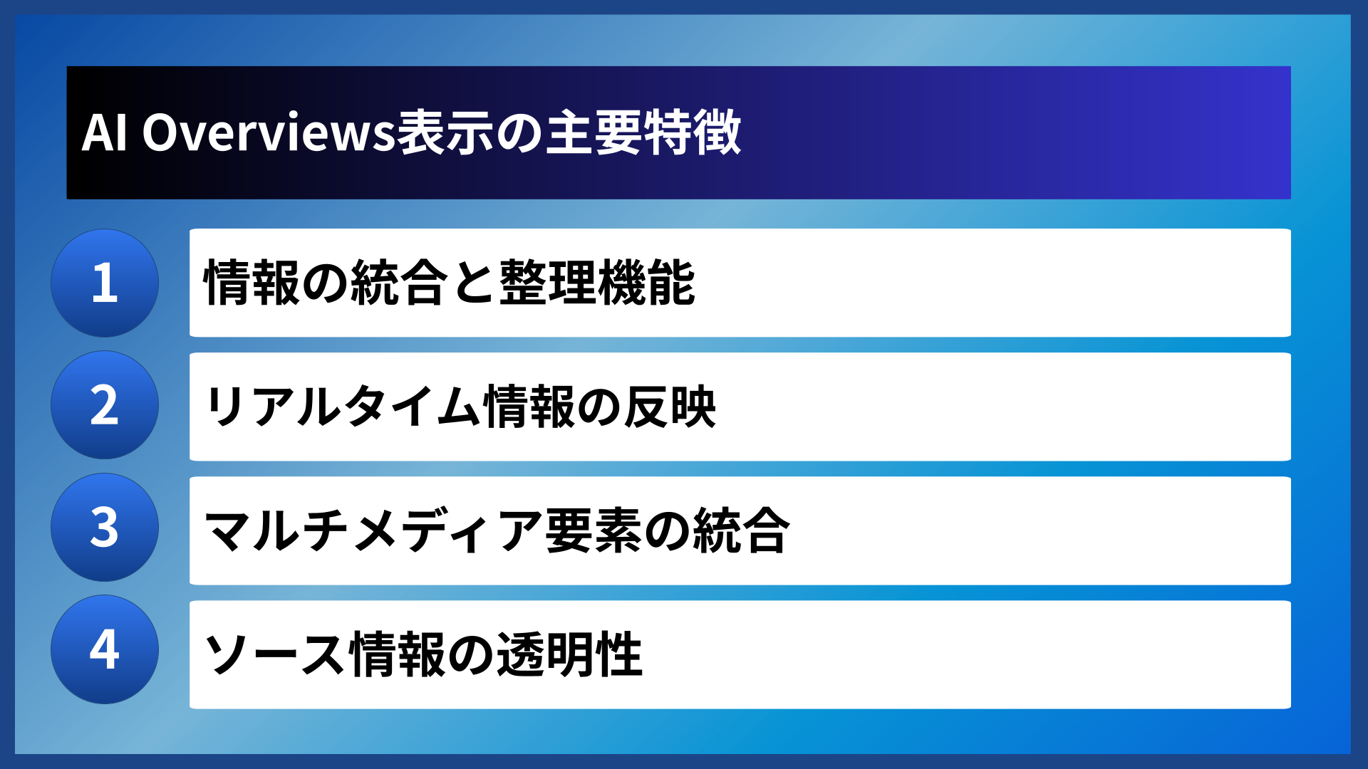 AI Overviews表示の主要特徴