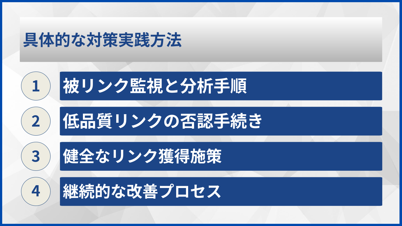 具体的な対策実践方法
