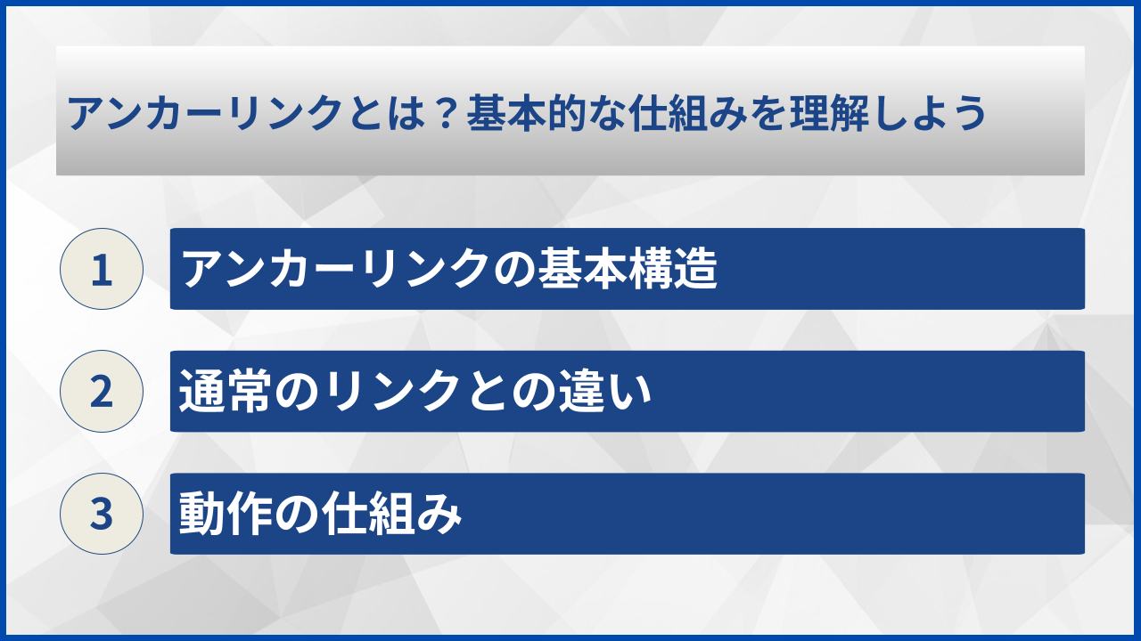 アンカーリンクとは？基本的な仕組みを理解しよう
