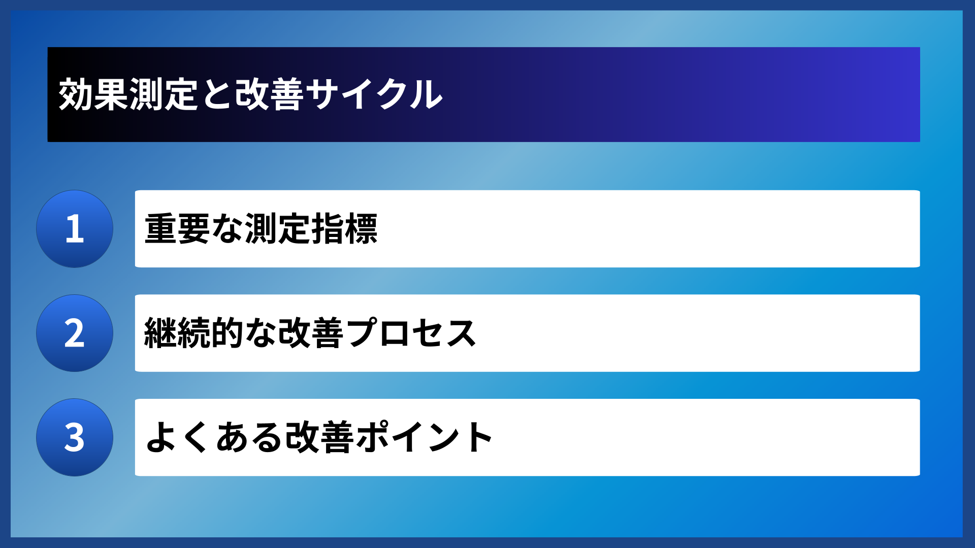 効果測定と改善サイクル
