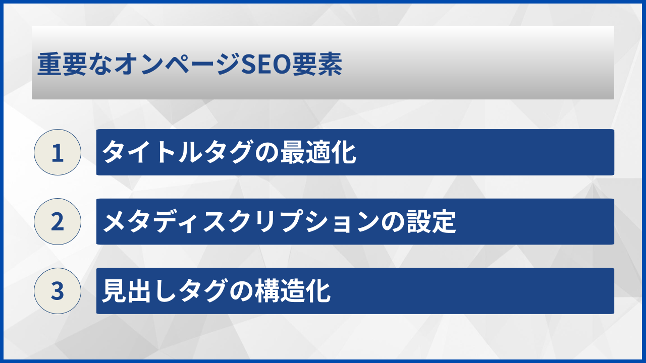 重要なオンページSEO要素