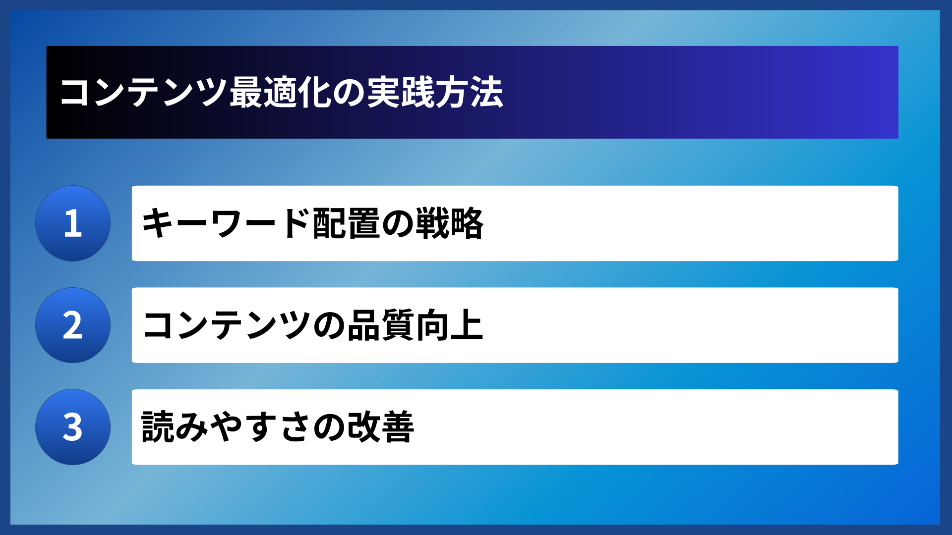 コンテンツ最適化の実践方法