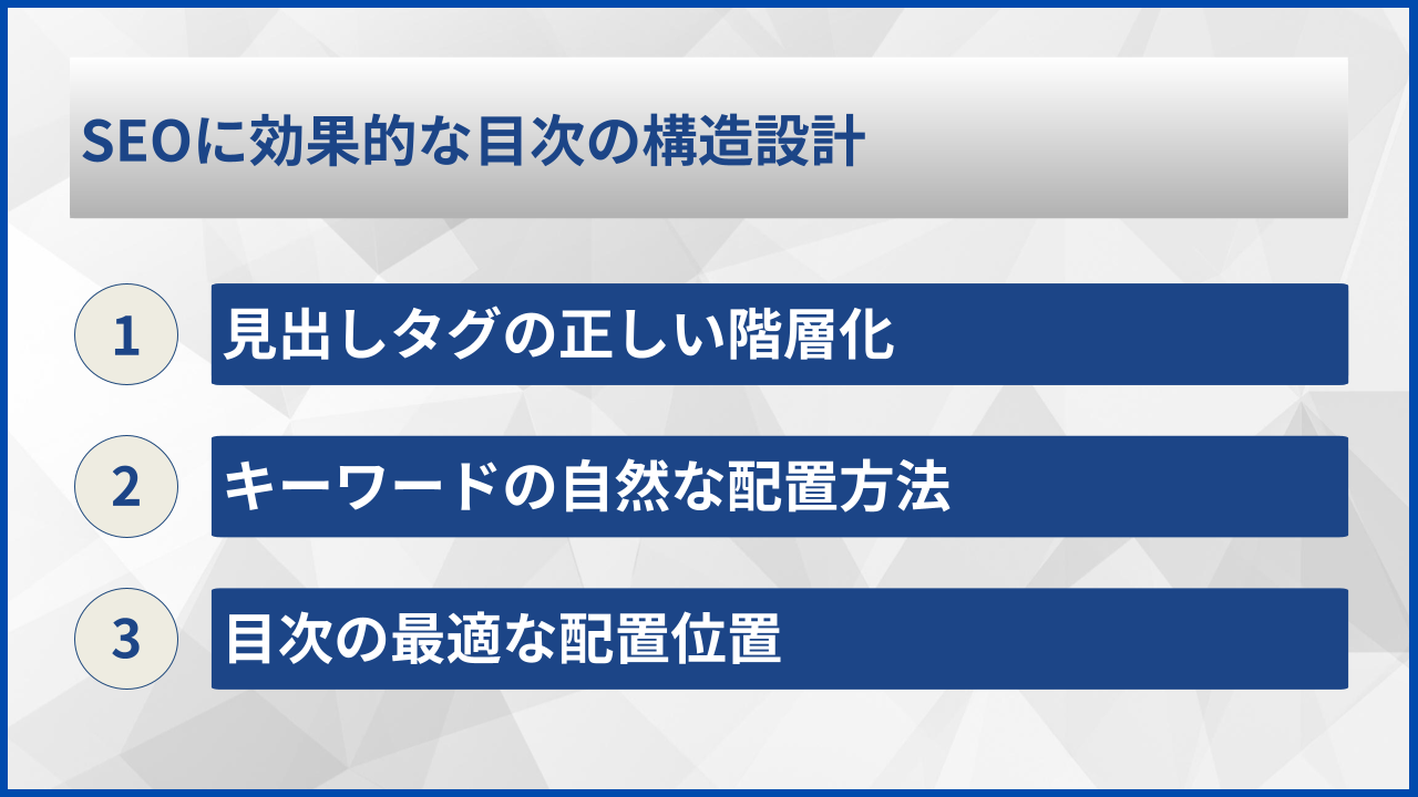 SEOに効果的な目次の構造設計
