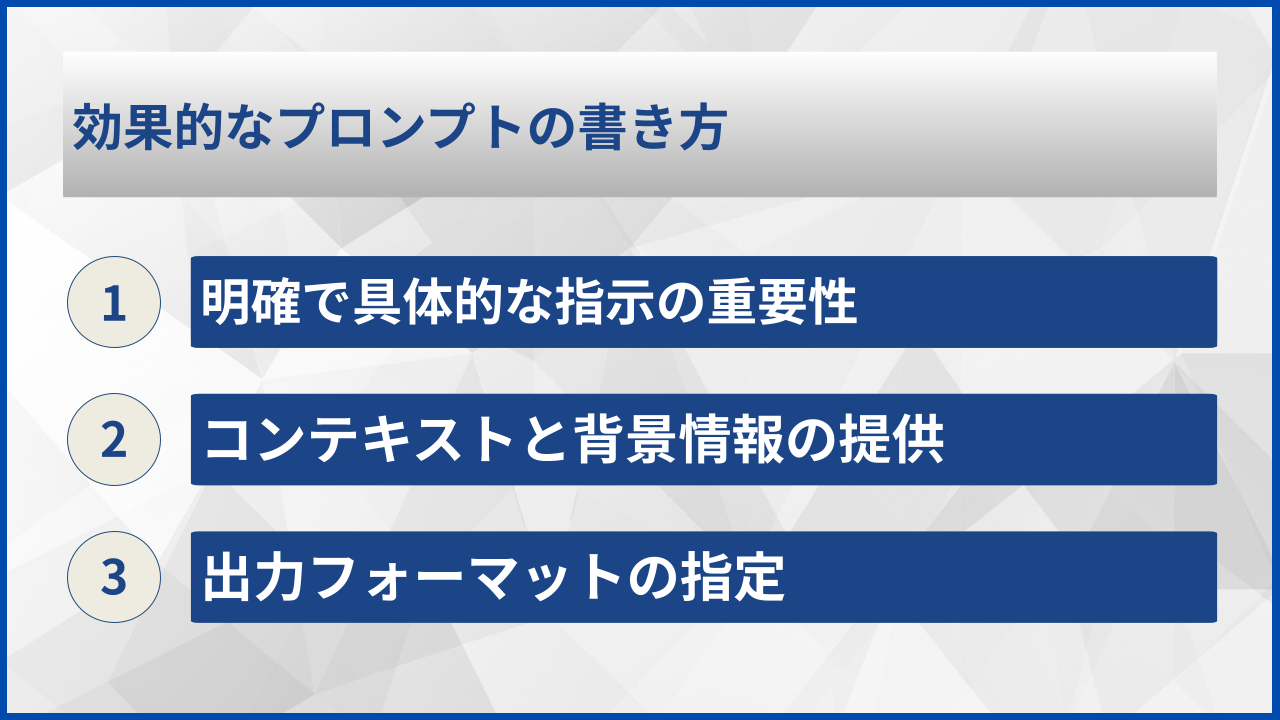 効果的なプロンプトの書き方