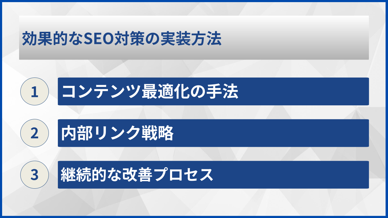 効果的なSEO対策の実装方法