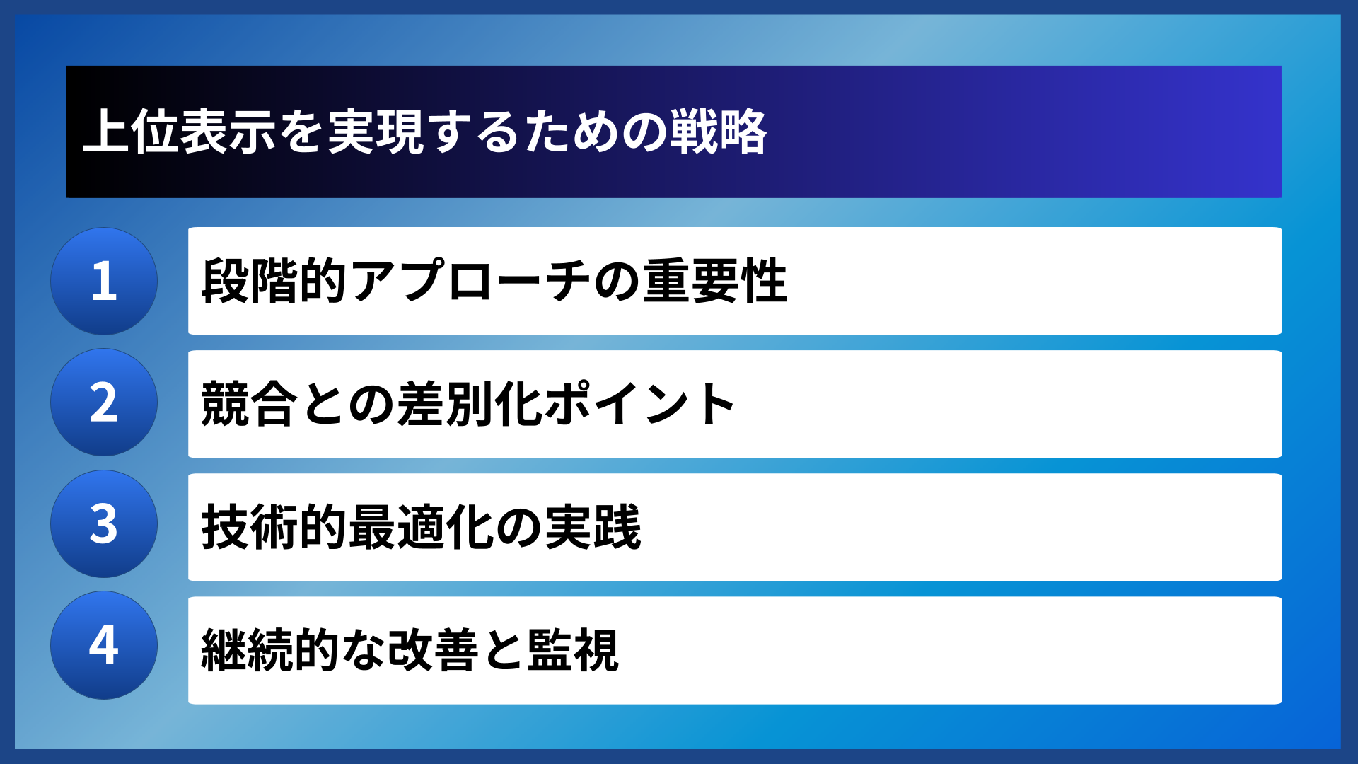 上位表示を実現するための戦略