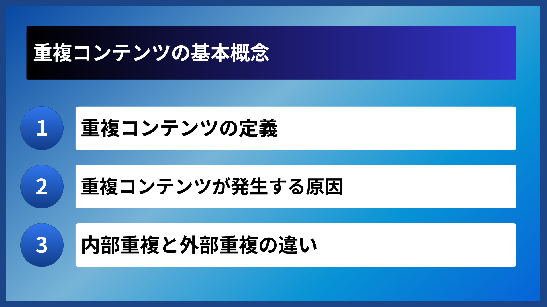 重複コンテンツの基本概念