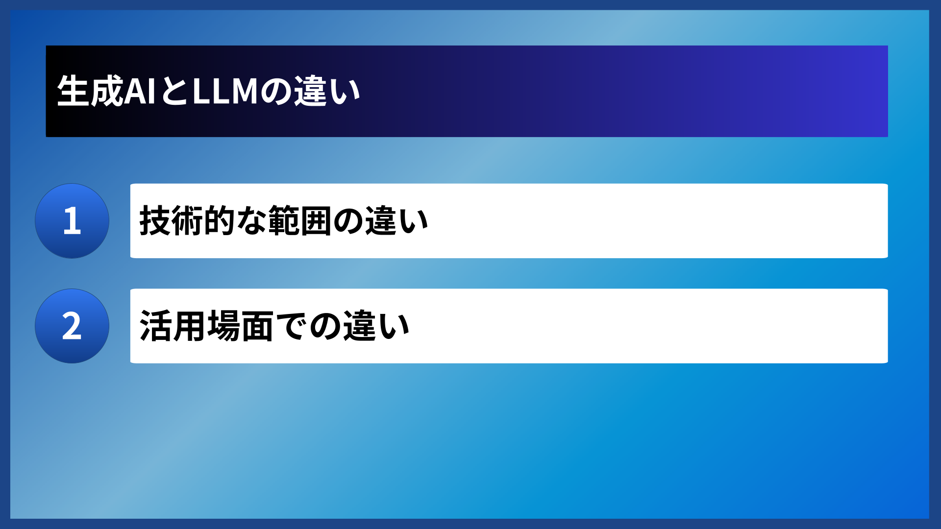 生成AIとLLMの違い
