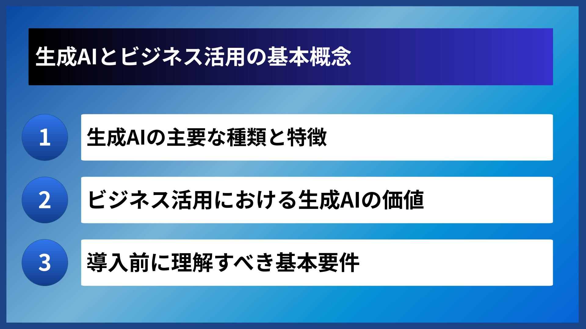 生成AIとビジネス活用の基本概念