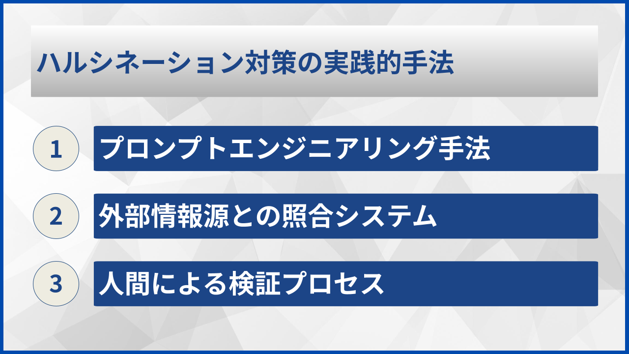 ハルシネーション対策の実践的手法