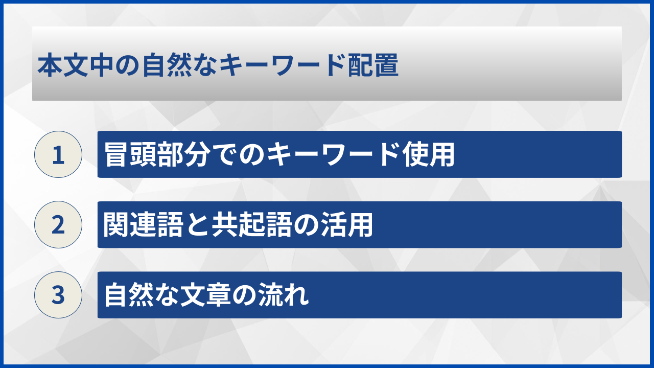 本文中の自然なキーワード配置
