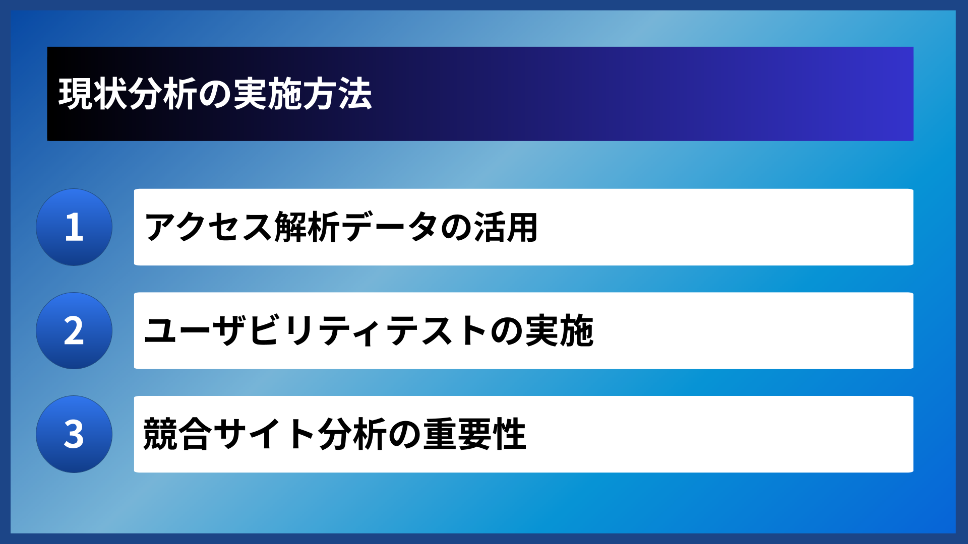 現状分析の実施方法