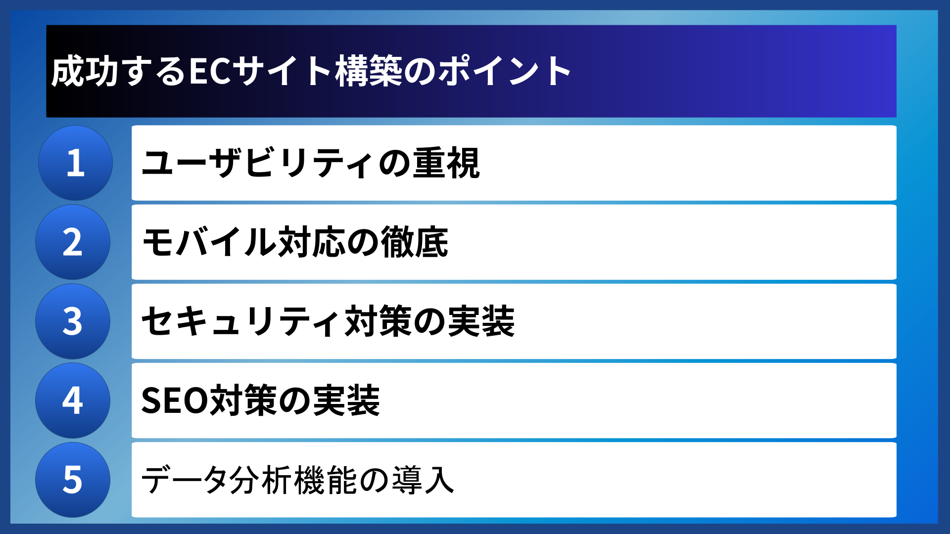成功するECサイト構築のポイント
