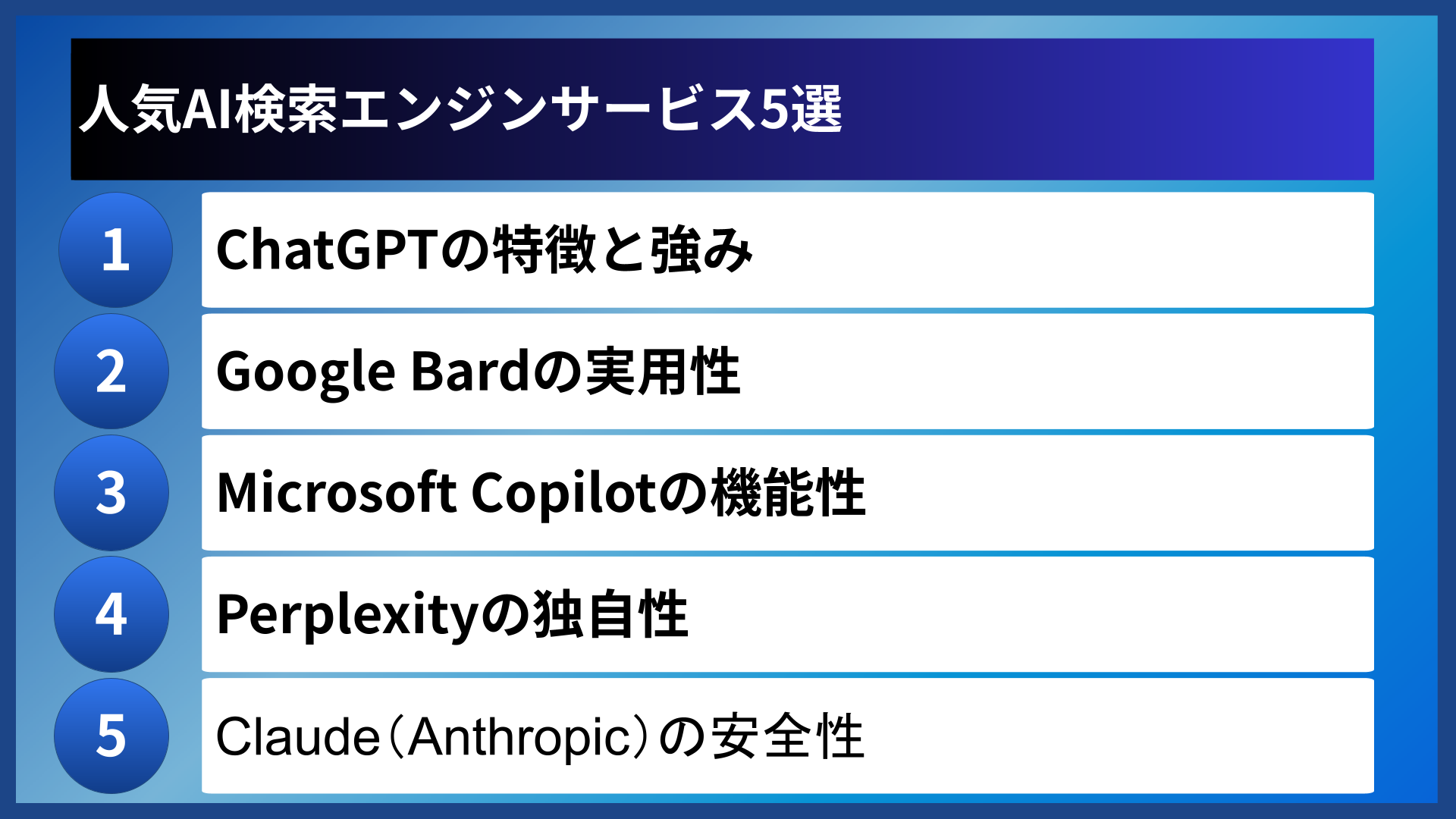 人気AI検索エンジンサービス5選