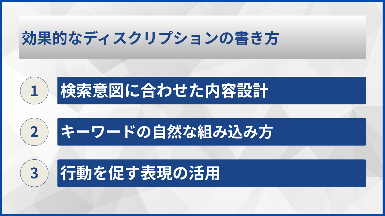 効果的なディスクリプションの書き方