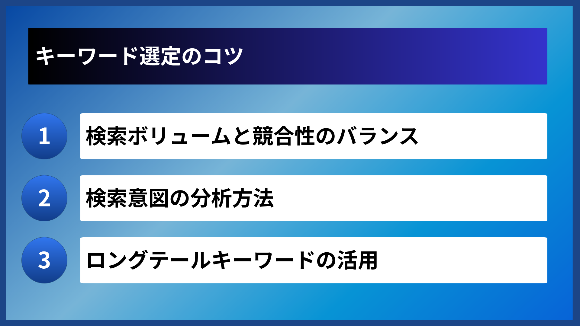 キーワード選定のコツ