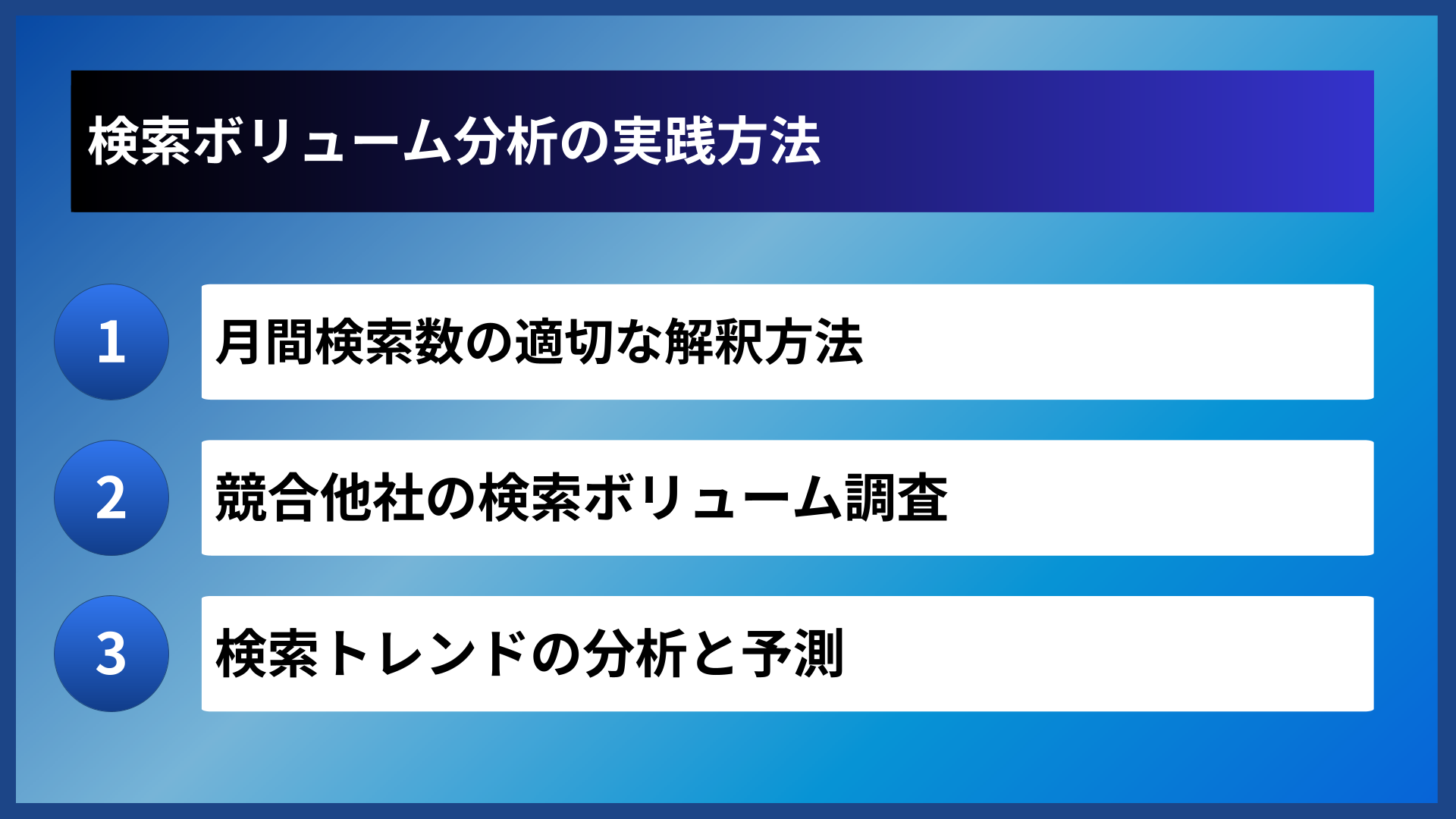 検索ボリューム分析の実践方法