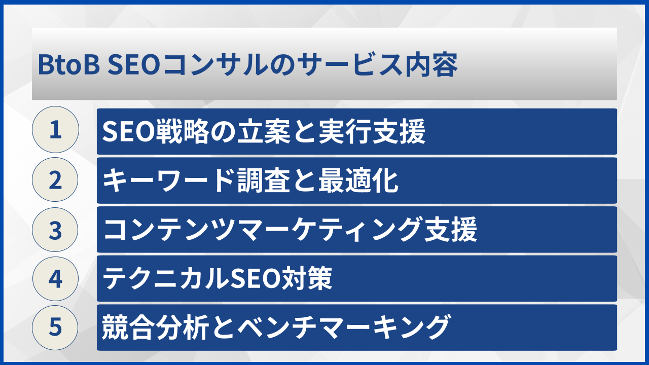 BtoB SEOコンサルのサービス内容