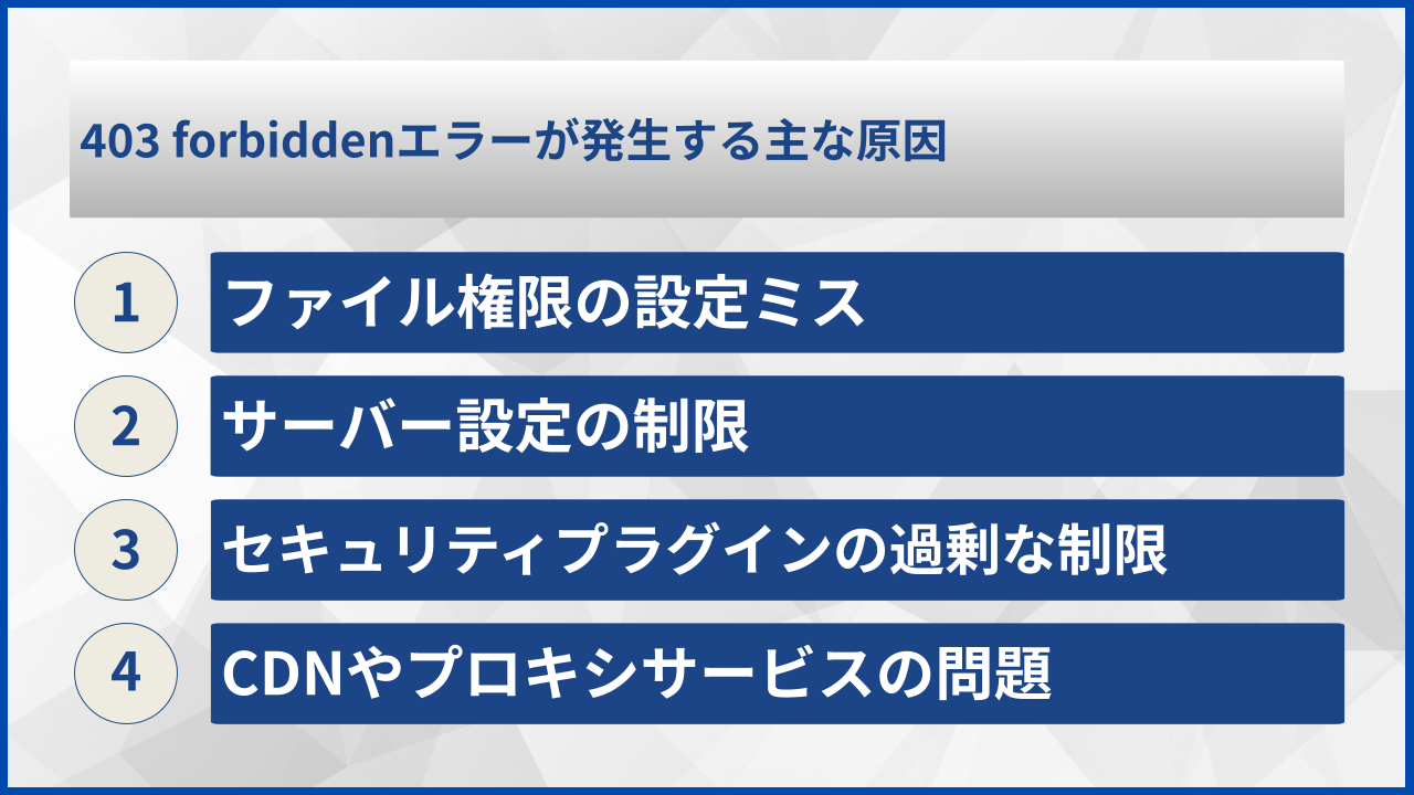 403 forbiddenエラーが発生する主な原因