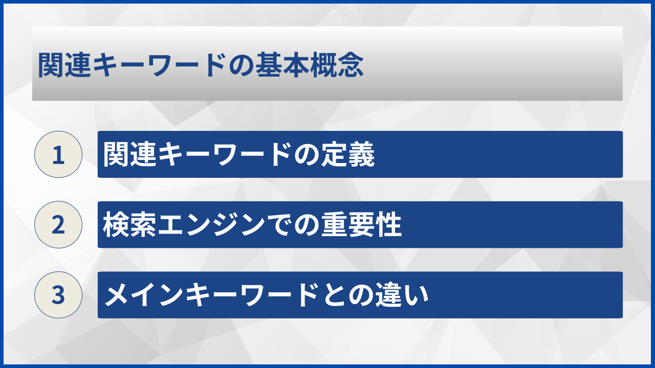 関連キーワードの基本概念