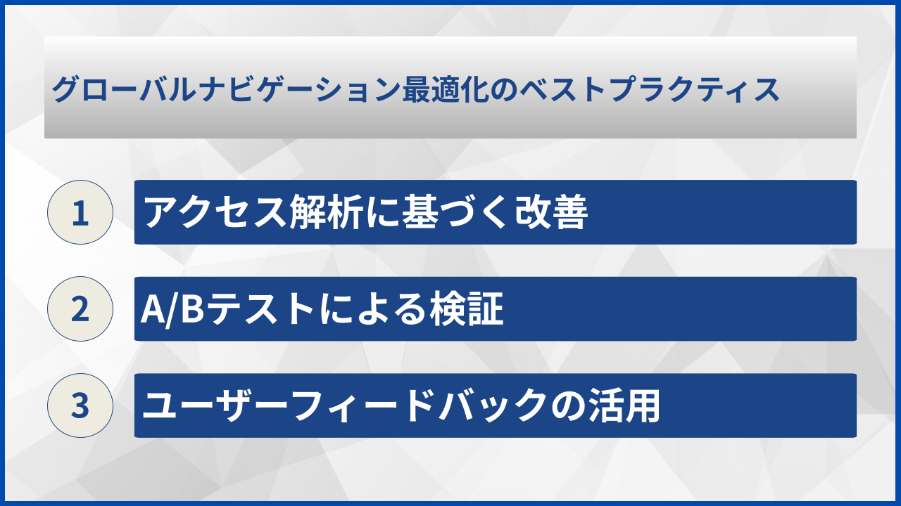 グローバルナビゲーション最適化のベストプラクティス