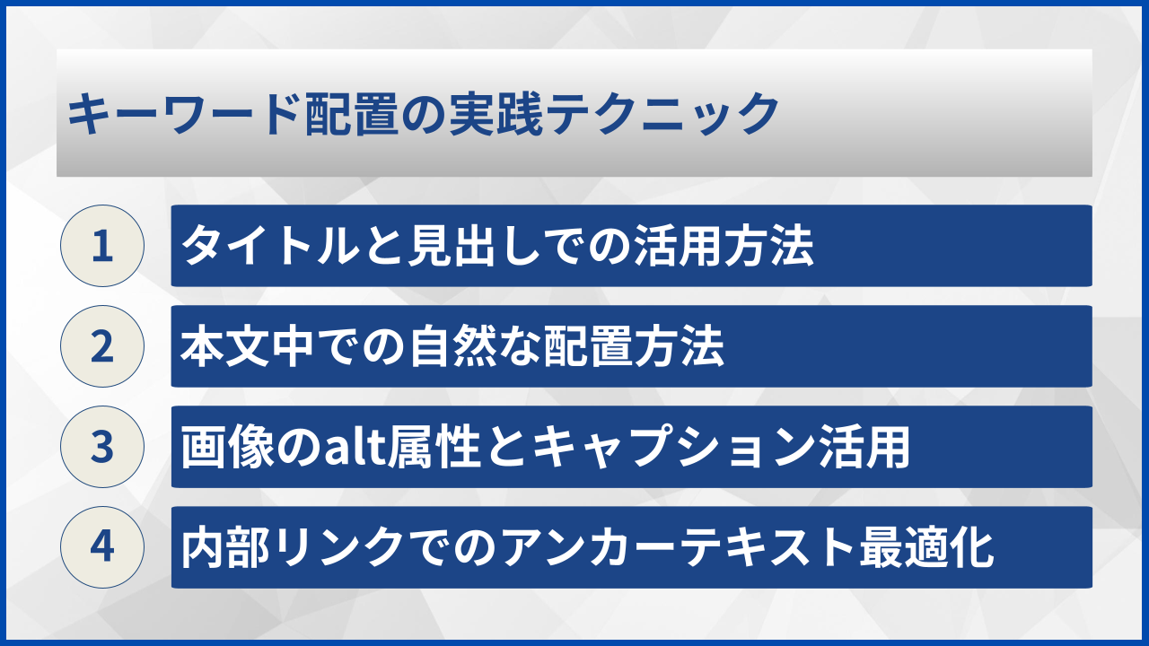 キーワード配置の実践テクニック