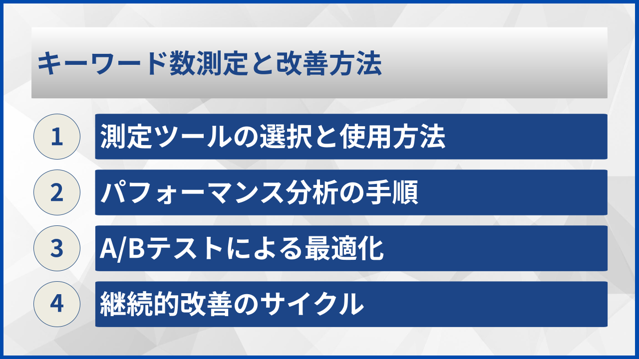 キーワード数測定と改善方法