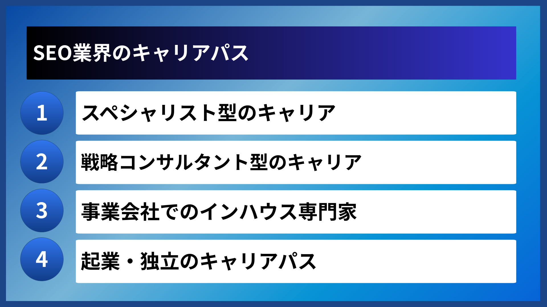 SEO業界のキャリアパス