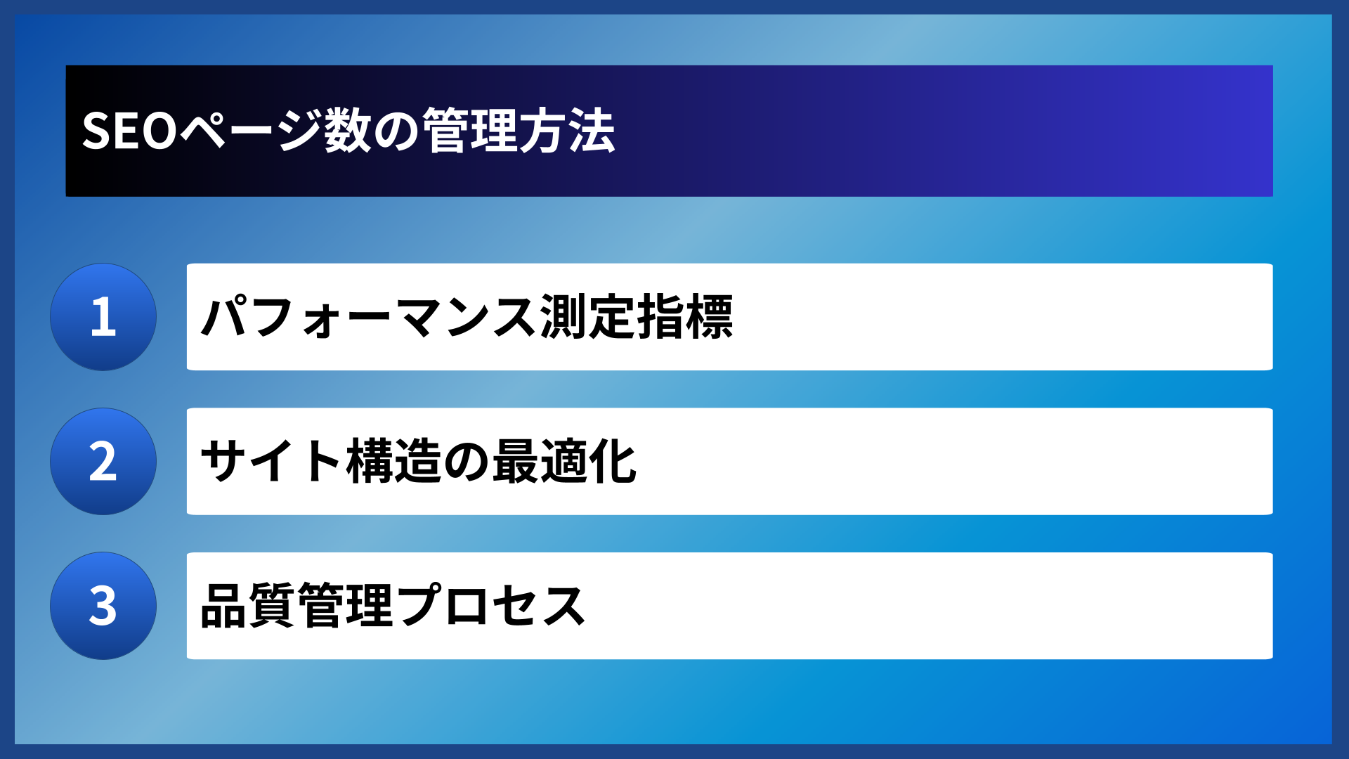 SEOページ数の管理方法